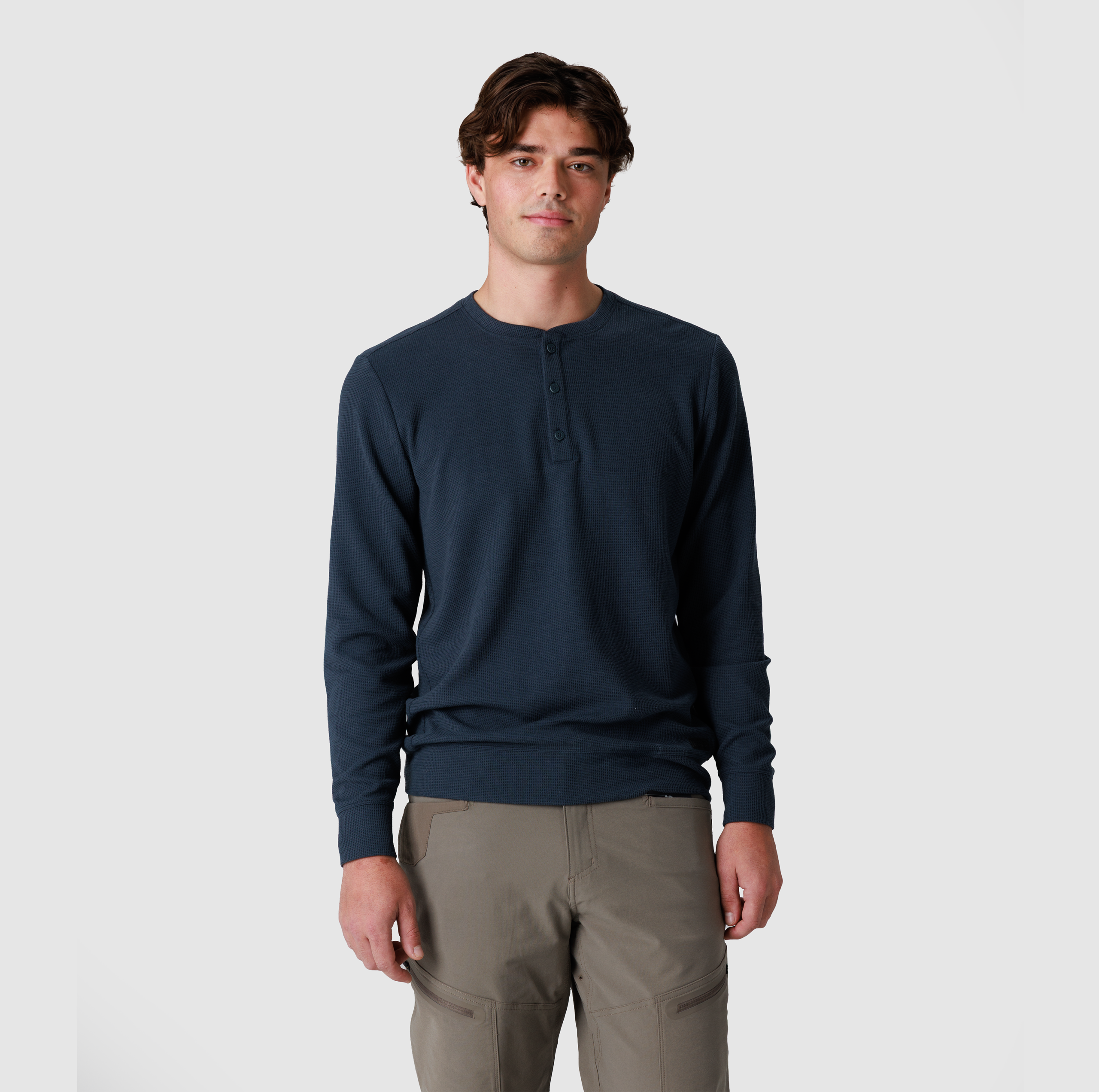 Men's Eclipse Waffle Long Sleeve Henley - Image 7