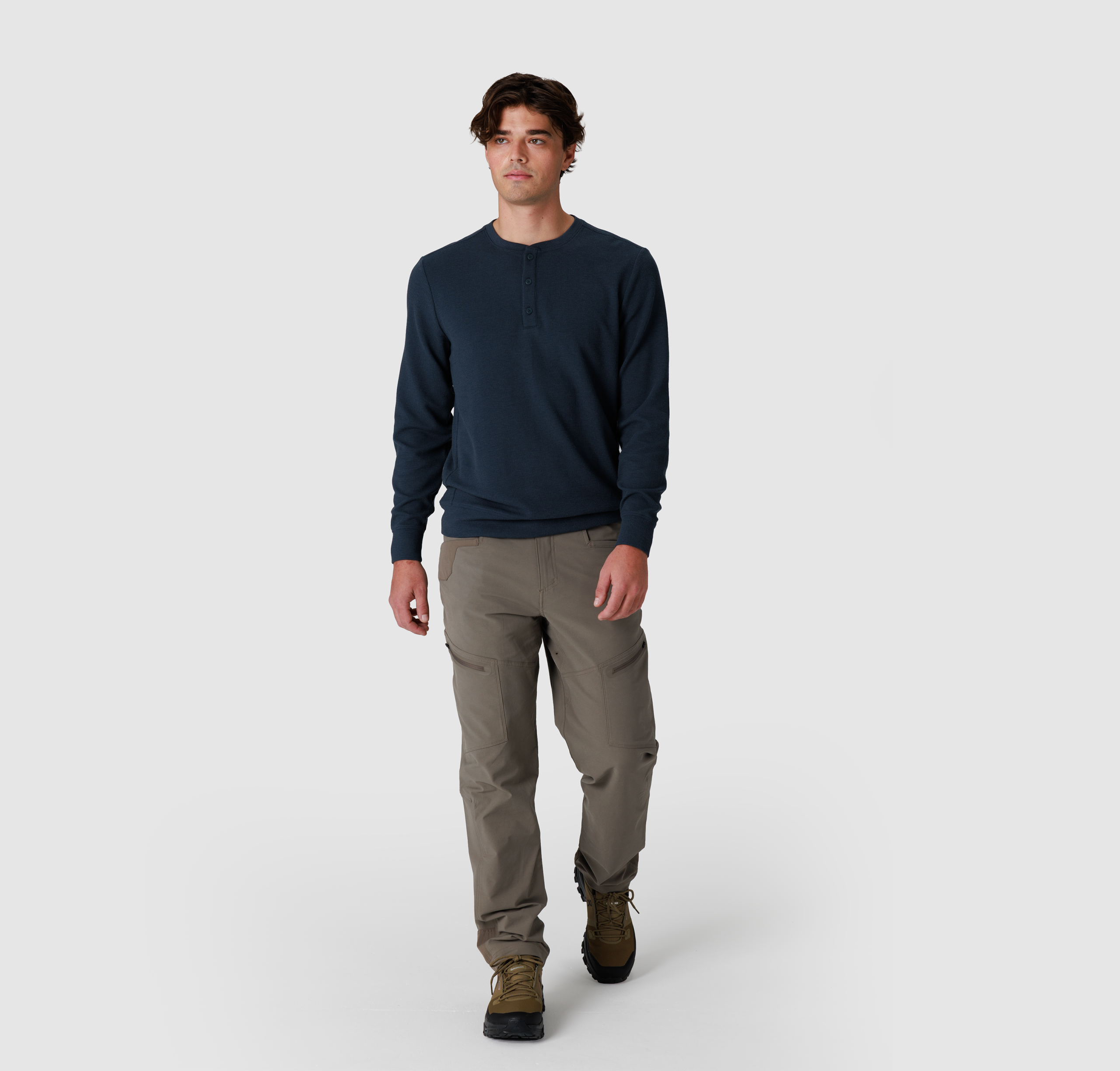 Men's Eclipse Waffle Long Sleeve Henley - Image 10