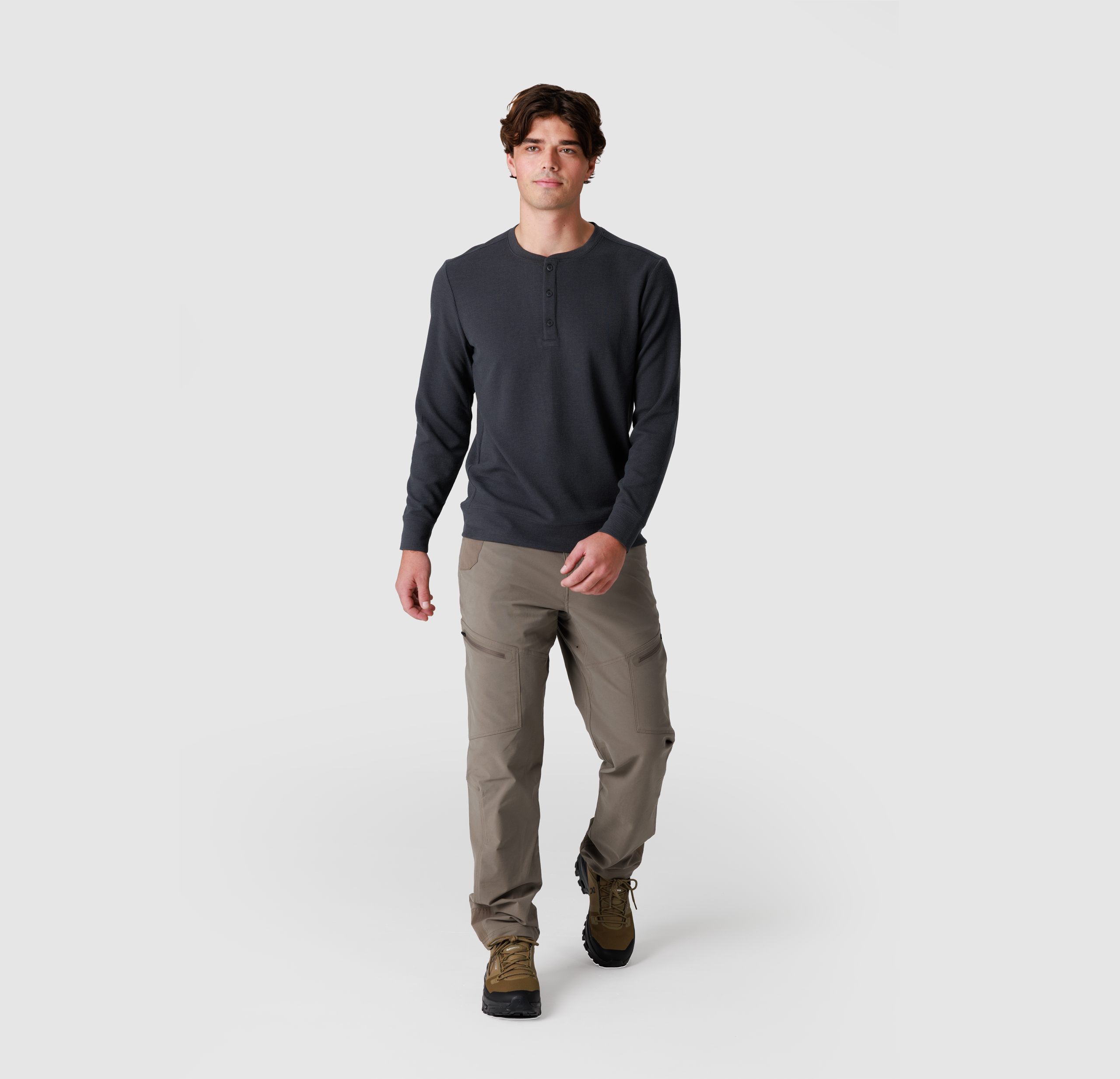 Men's Eclipse Waffle Long Sleeve Henley - Image 15