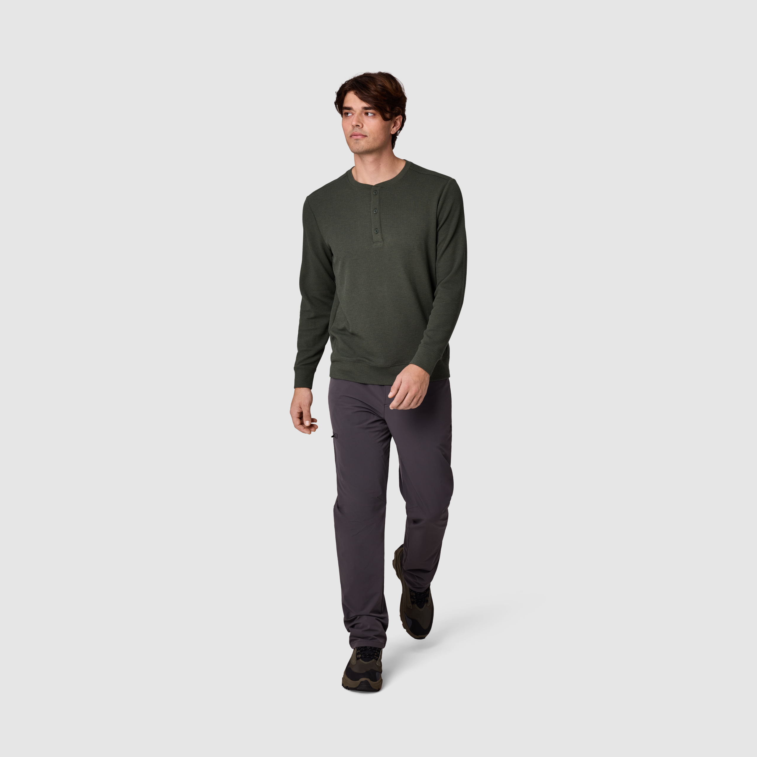 Men's Eclipse Waffle Long Sleeve Henley - Image 20